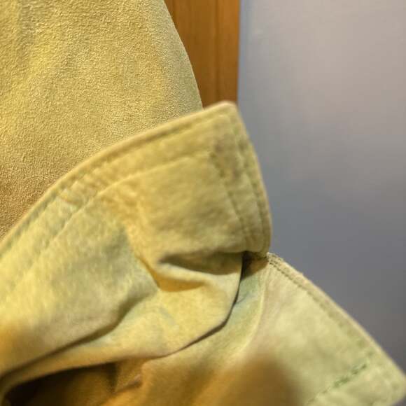 Coldwater Creek Women's Suede Leather Jacket Lime Green Size Large - Picture 5 of 10